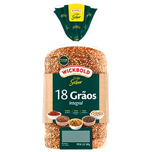 Quantas calorias em 1 1/2 fatias (50 g) Grão Sabor Integral 18 Grãos?