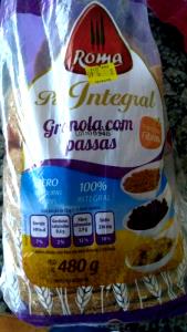 Quantas calorias em 1 1/2 fatias (50 g) Pão Integral Granola e Passas?