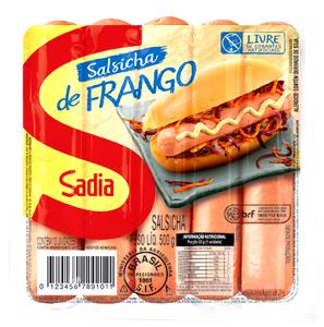 Quantas calorias em 1 1/2 unidades (50 g) Salsicha de Frango?