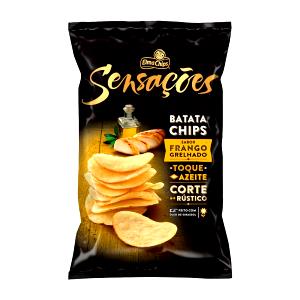 Quantas calorias em 1 1/2 xícaras (25 g) Batata Chips Sensações Sabor Frango Grelhado?