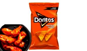 Quantas calorias em 1 1/2 xícaras (25 g) Doritos Buffalo Wings?