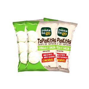 Quantas calorias em 1 1/2 xícaras (25 g) Tapiokitas Chips de Tapioca Cebola e Salsa?