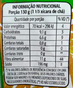 Quantas calorias em 1 1/3 xícara chá (130 g) Ervilha Congelada?