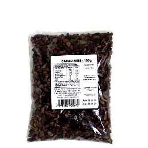 Quantas calorias em 1/2 barra (20 g) Nibs de Cacau?