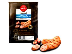 Quantas calorias em 1/2 gomo (50 g) Linguiça de Frango com Bacon?