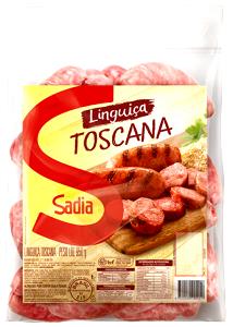 Quantas calorias em 1/2 linguiça (50 g) Linguiça Toscana?