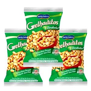 Quantas calorias em 1/2 pacote (15 g) Amendoim Grelhaditos?