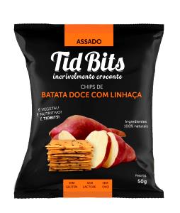 Quantas calorias em 1/2 pacote (25 g) Chips de Batata Doce?