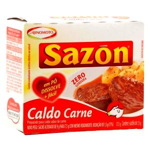 Quantas calorias em 1/2 sachê (3,75 g) Sazón Caldo de Carne Zero Gordura?