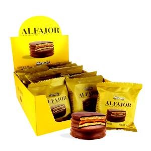 Quantas calorias em 1/2 unidade (20 g) Alfajor Recheado com Doce de Leite?