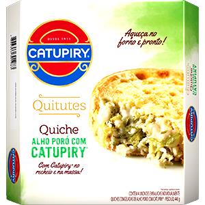 Quantas calorias em 1/2 unidade (40 g) Quiche de Alho Poró com Catupiry?