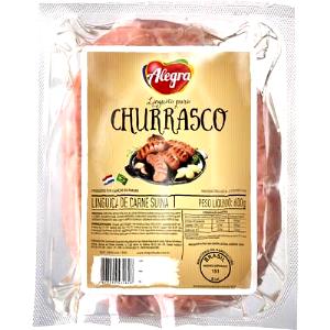 Quantas calorias em 1/2 unidade (50 g) Linguiça Frescal Suína para Churrasco Alegra?