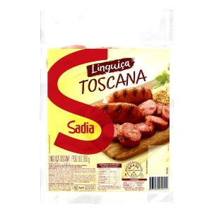 Quantas calorias em 1/2 unidade (50 g) Linguiça Toscana?