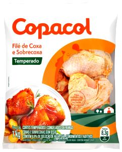 Quantas calorias em 1/2 unidade (52 g) Sobrecoxa?