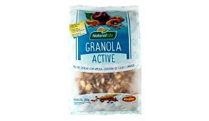 Quantas calorias em 1/2 xicara de chá (40 g) Granola Active Mix de Cereais com Ameixa, Castanha de Caju e Linhaça?