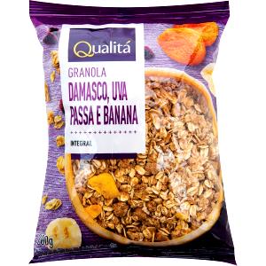 Quantas calorias em 1/2 xícara de chá (40 g) Granola Damasco, Uva Passa e Banana?