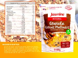 Quantas calorias em 1/2 xícara de chá (40 g) Granola Maltada?