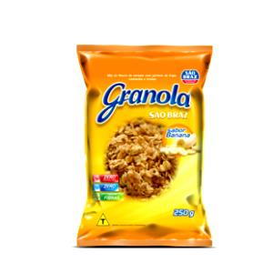 Quantas calorias em 1/2 xícara de chá (40 g) Granola Sabor Banana?