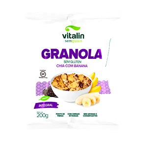 Quantas calorias em 1/2 xicara de chá (40 g) Granola sem Glúten Chia com Banana?