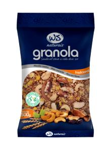 Quantas calorias em 1/2 xícara de chá (40 g) Granola Tradicional?