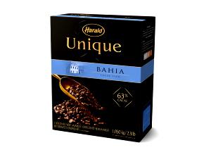 Quantas calorias em 1/3 da barra (25 g) Unique Chocolate 63% Cacau?