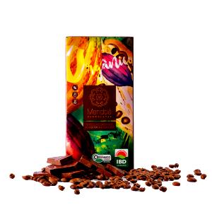 Quantas calorias em 1/3 unidade (25 g) Chocolate 60% com Grãos de Café?