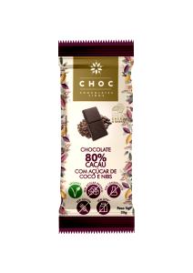 Quantas calorias em 1/3 unidade (25 g) Chocolate 80% com Açúcar de Coco?