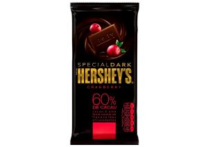 Quantas calorias em 1/3 unidade (25 g) Chocolate Amargo com Cranberry?