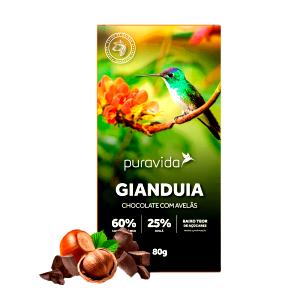 Quantas calorias em 1/4 barra (20 g) Gianduia Chocolate com Avelãs?