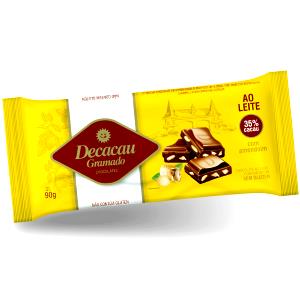 Quantas calorias em 1/4 barra (25 g) Chocolate Ao Leite com Amendoim?