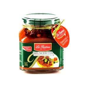 Quantas calorias em 1/4 colher de sopa (17 g) Bruschetta Pimentão?