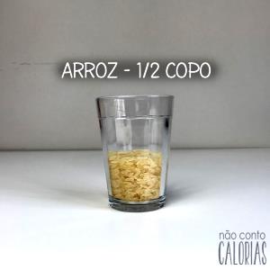 Quantas calorias em 1/4 cup (50 g) Arroz Branco?