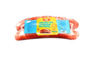 Quantas calorias em 1/4 gomo (50 g) Linguiça tipo Calabresa?