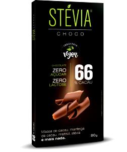 Quantas calorias em 1/4 tablete (20 g) Stevia Choco 66%?