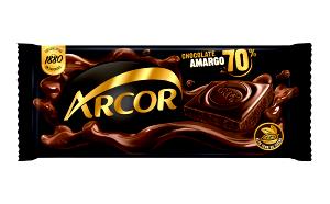 Quantas calorias em 1/4 tablete (25 g) Chocolate Amargo 70% Cacau?