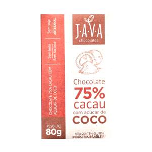 Quantas calorias em 1/4 unidade (20 g) Chocolate 75% Cacau com Açúcar de Coco?