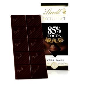 Quantas calorias em 1/4 unidade (25 g) Chocolate 85% Cacau?