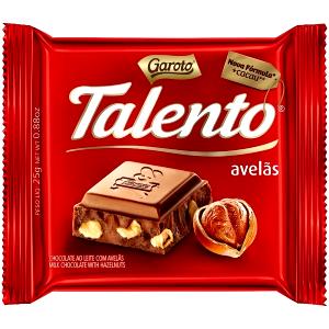 Quantas calorias em 1/4 unidade (25 g) Chocolate com Avelã?