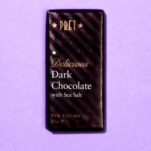 Quantas calorias em 1/4 unidade (25 g) Dark Chocolate Sea Salt?
