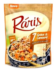 Quantas calorias em 1/4 xícara (45 g) Arroz Integral 7 Grãos e Cenoura?