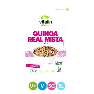 Quantas calorias em 1/4 xícara (45 g) Quinoa Real Mista?