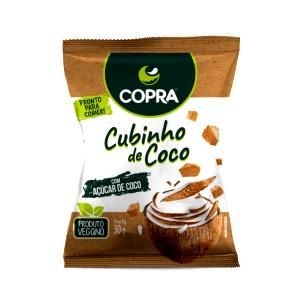 Quantas calorias em 1/4 xícara de chá (20 g) Cubinhos de Coco?