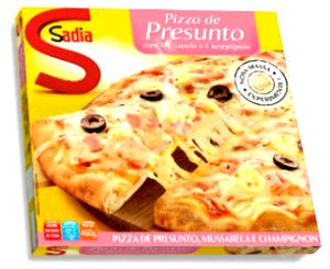 Quantas calorias em 1/6 pizza (77 g) Pizza de Presunto com Mussarela e Champignon?