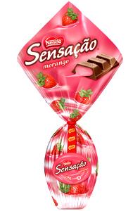 Quantas calorias em 1/8 meia fatia (25 g) Ovo Páscoa Sensação?