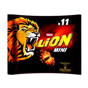 Quantas calorias em 1 barra (18 g) Lion Mini?