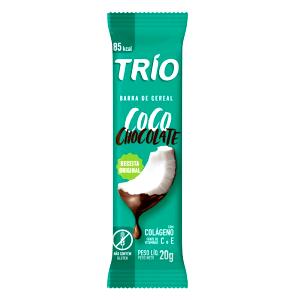 Quantas calorias em 1 barra (20 g) Barra de Cereais Coco com Chocolate?