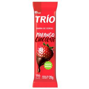 Quantas calorias em 1 barra (20 g) Barra de Cereais Morango com Chocolate?