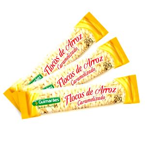 Quantas calorias em 1 barra (20 g) Flocos de Arroz Caramelizado?