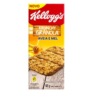 Quantas calorias em 1 barra (20 g) Krunchy Granola Aveia e Mel?