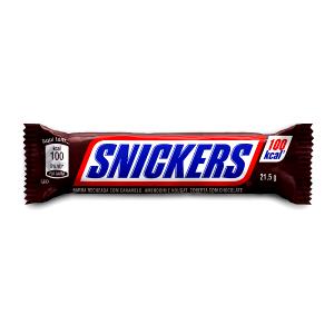 Quantas calorias em 1 barra (21,5 g) Snickers 100 Calorias?